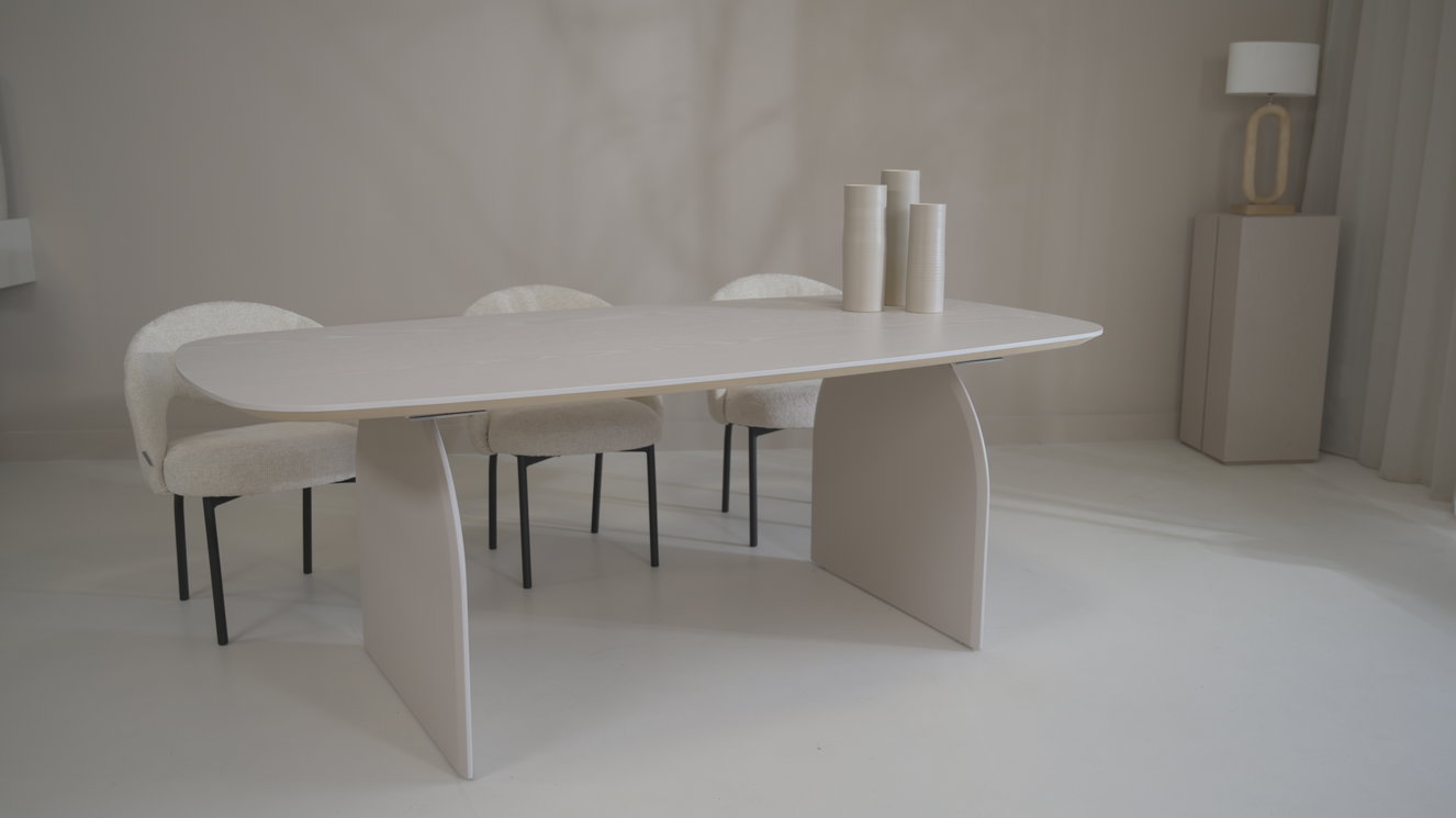 Trento Halve Round Eettafel Deens	Ovaal Eiken