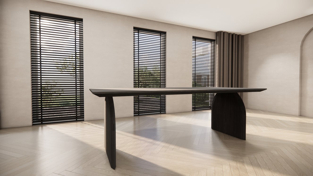 Trento Halve Round Eettafel Rechthoek Eiken