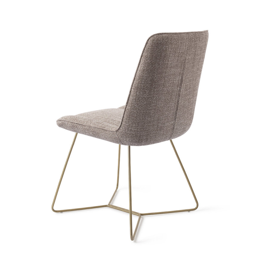 Umedo Grainy Greige Eetkamerstoel Beehive Gold