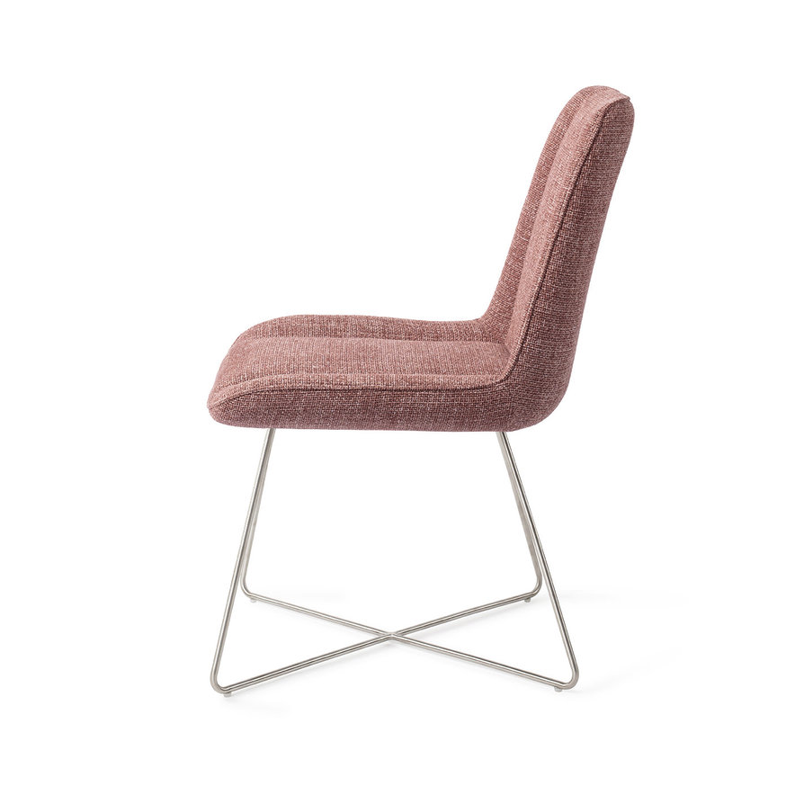 Umedo Scarlet Grain Eetkamerstoel Cross Steel