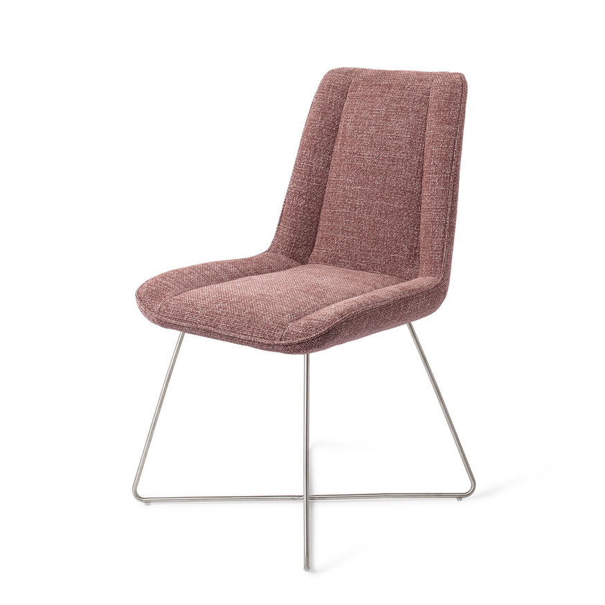 Umedo Scarlet Grain Eetkamerstoel Cross Steel