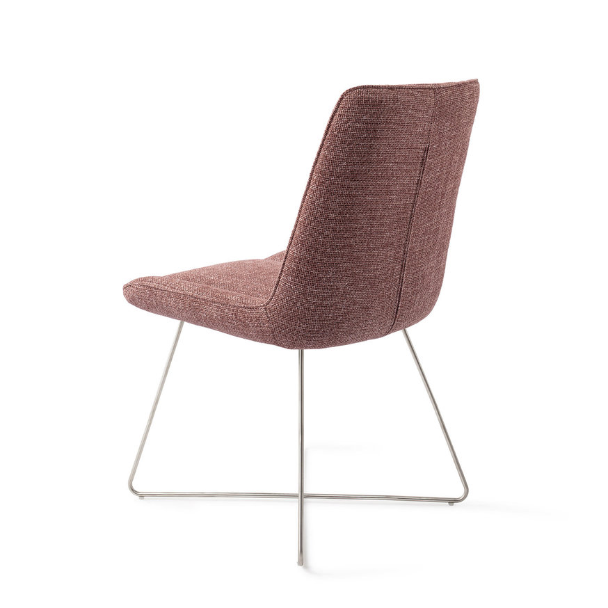 Umedo Scarlet Grain Eetkamerstoel Cross Steel