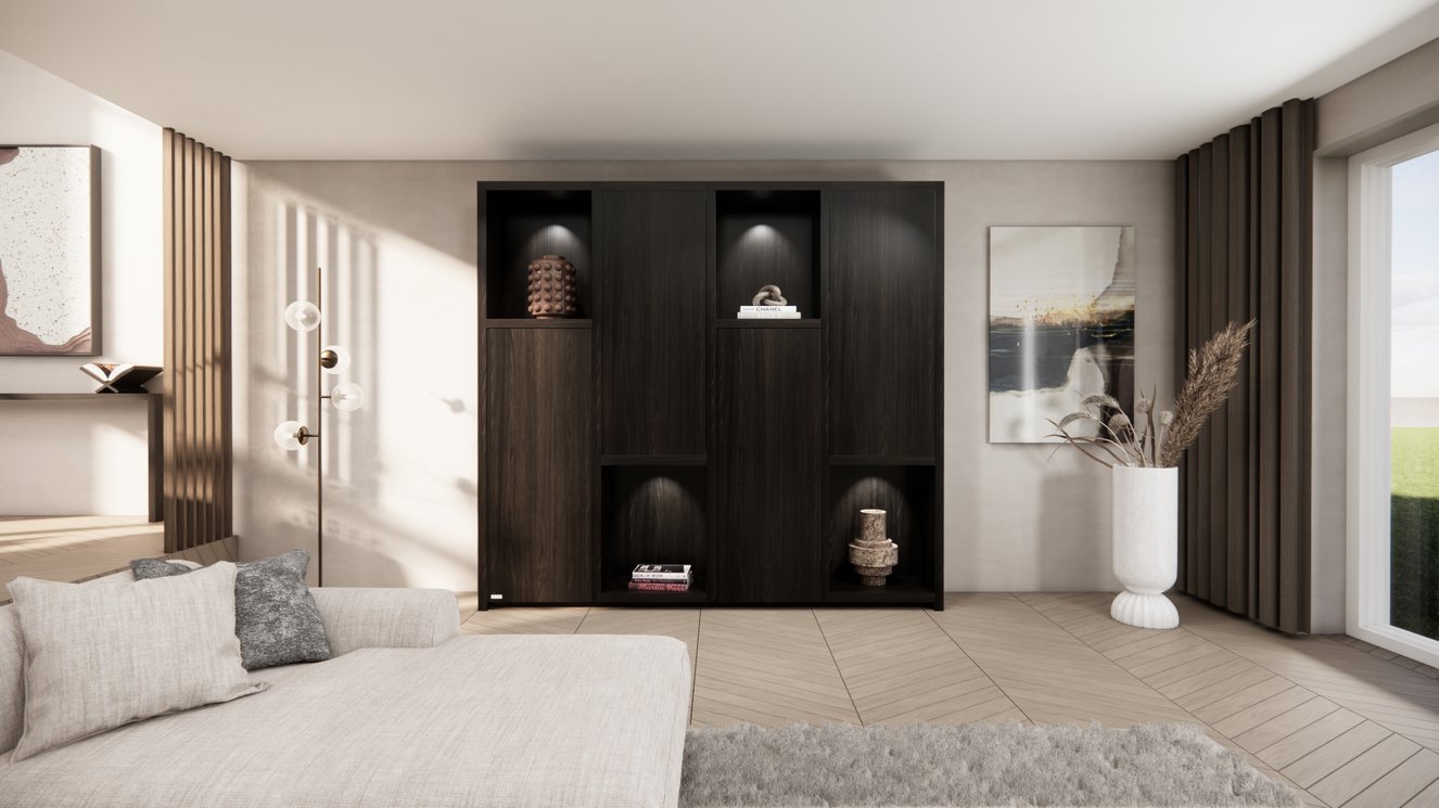 Vermont  Vakkenkast Royal-size 230-260	cm Eiken