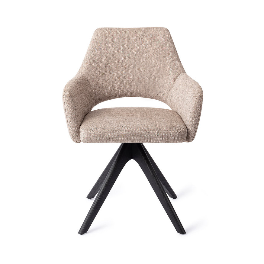 Yanai Biscuit Beach Eetkamerstoel Revolve Oak Black