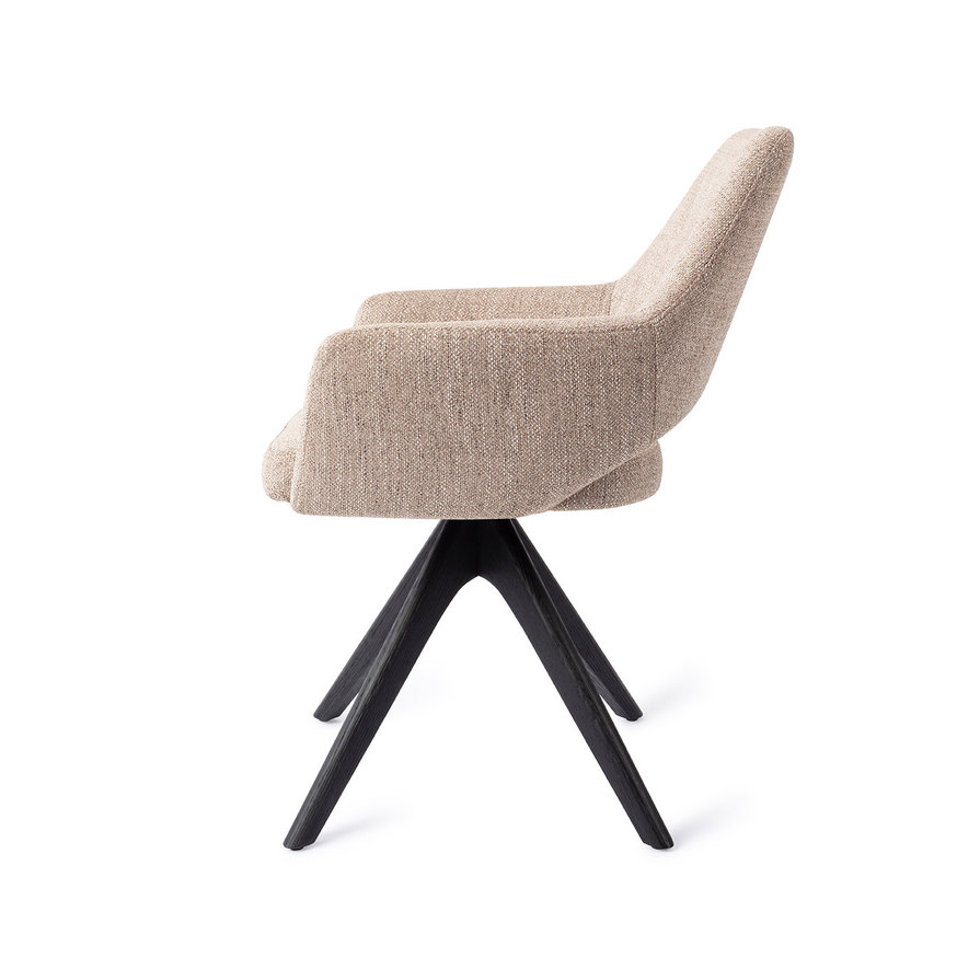 Yanai Biscuit Beach Eetkamerstoel Revolve Oak Black