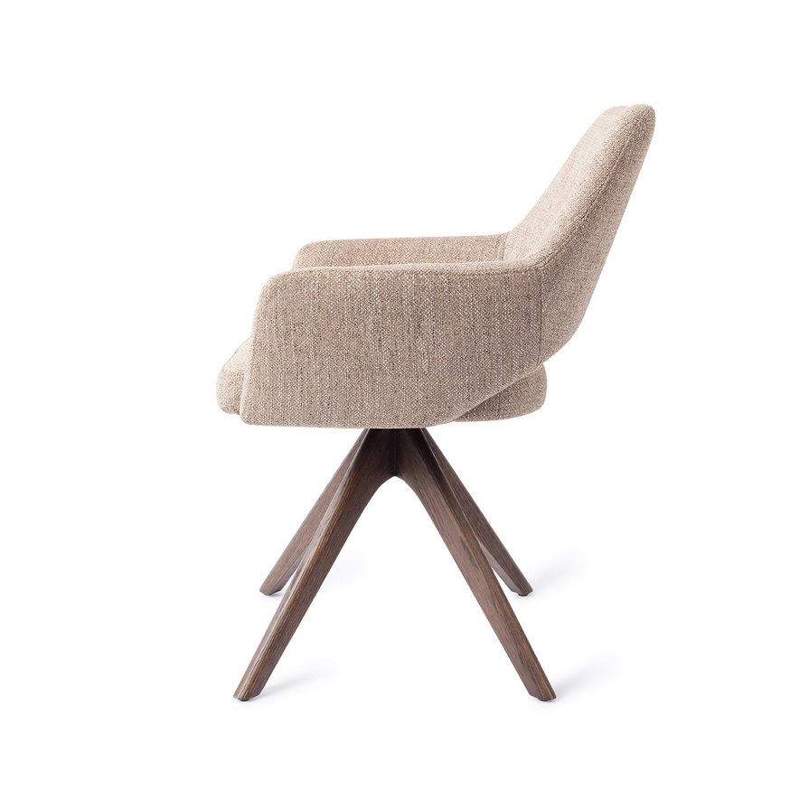 Yanai Biscuit Beach Eetkamerstoel Revolve Oak Walnut