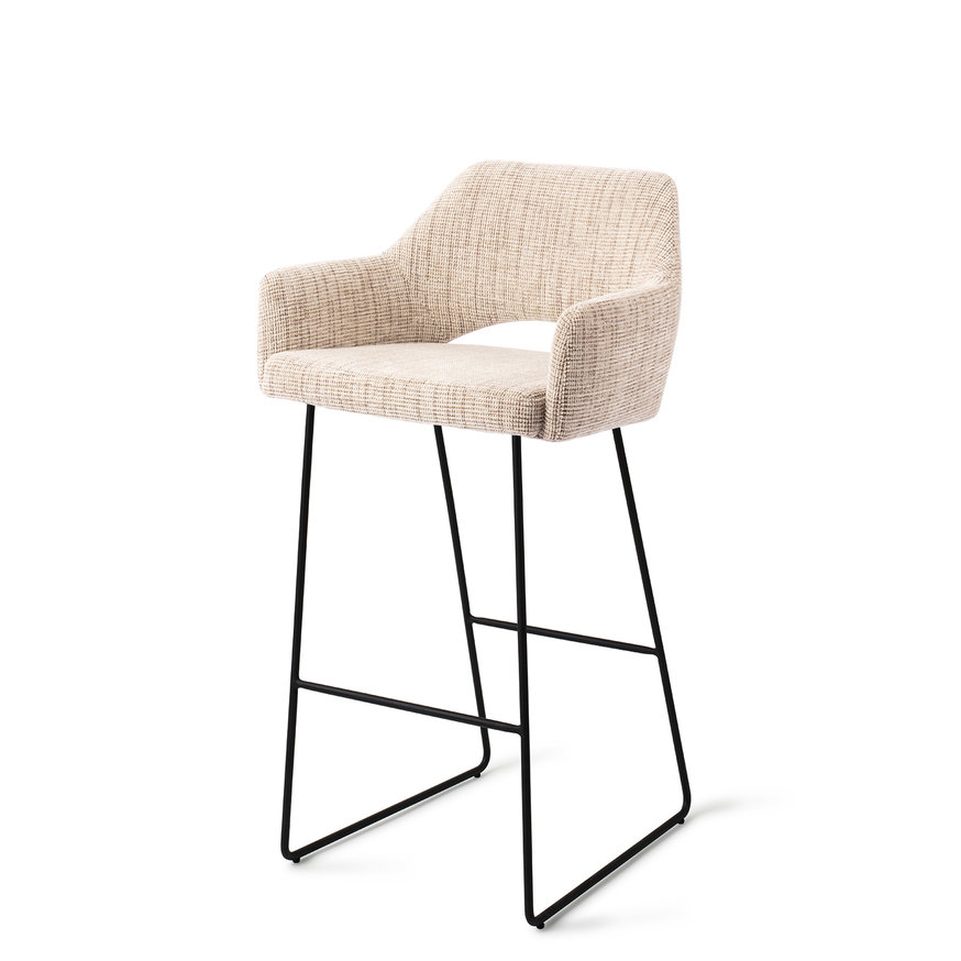 Yanai Caramel Grid Barkruk Slide Black (H)