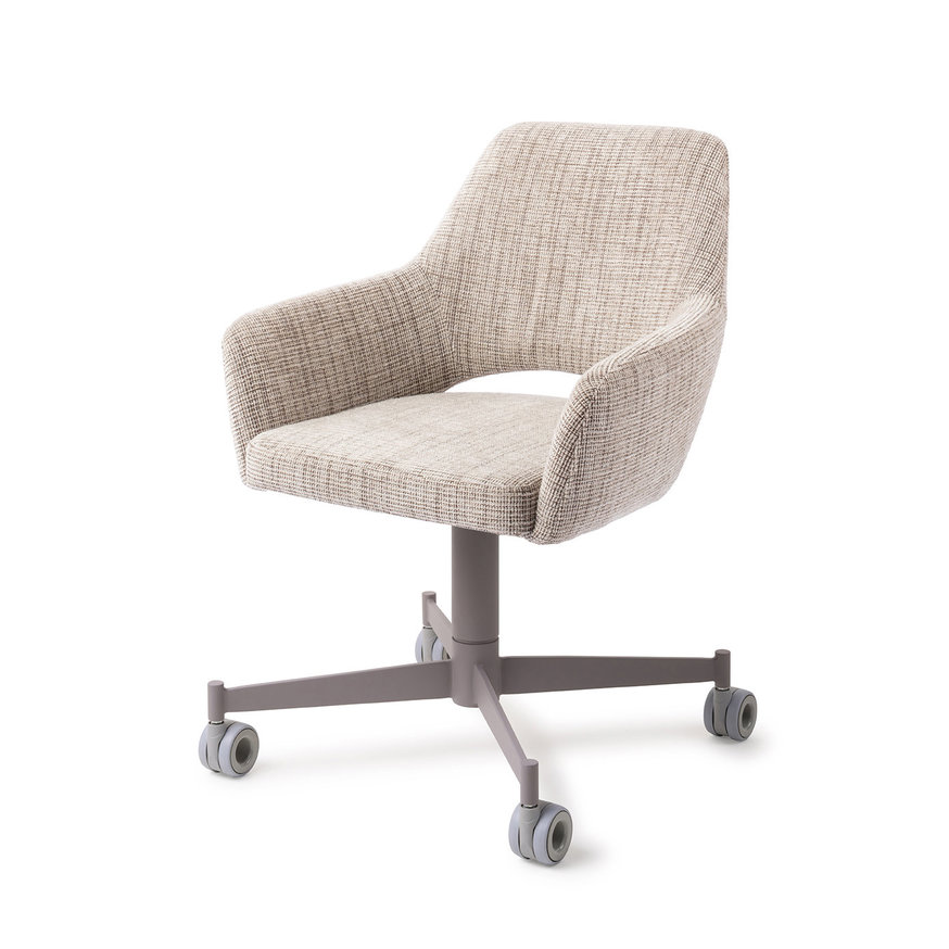 Yanai Caramel Grid Eetkamerstoel Caster Grey