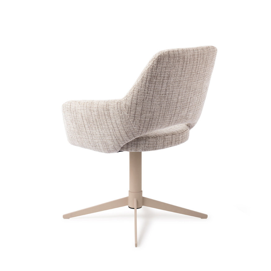 Yanai Caramel Grid Eetkamerstoel Quad Beige