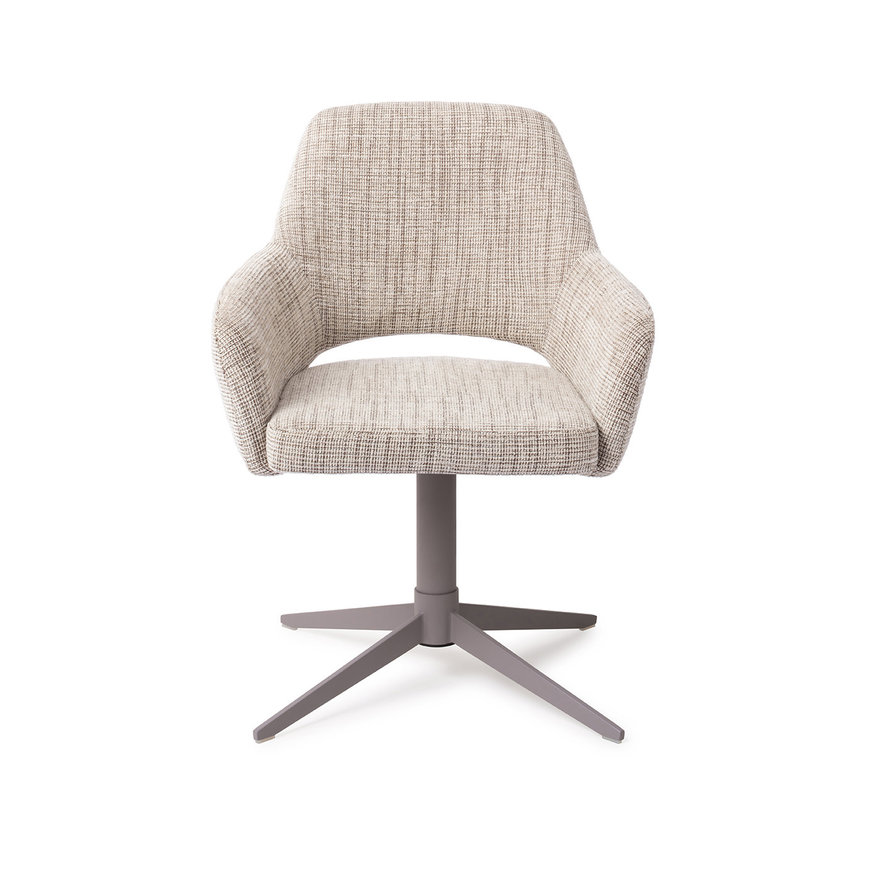 Yanai Caramel Grid Eetkamerstoel Quad Grey