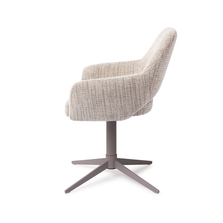 Yanai Caramel Grid Eetkamerstoel Quad Grey