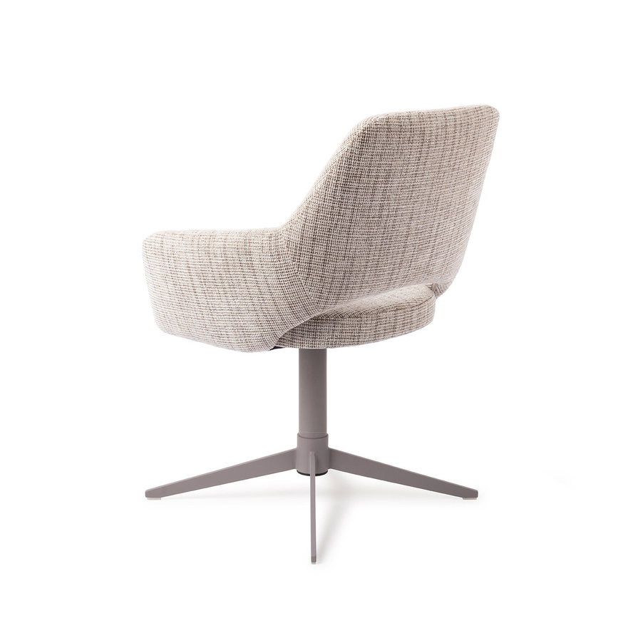 Yanai Caramel Grid Eetkamerstoel Quad Grey