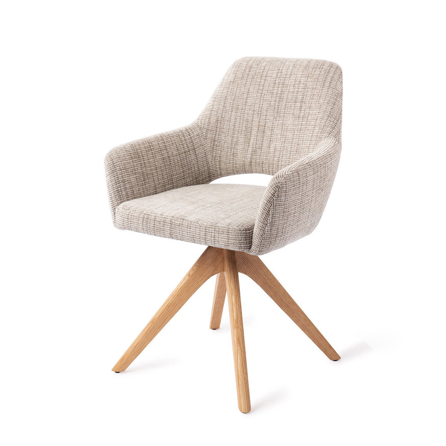 Yanai Caramel Grid Eetkamerstoel Revolve Oak Natural