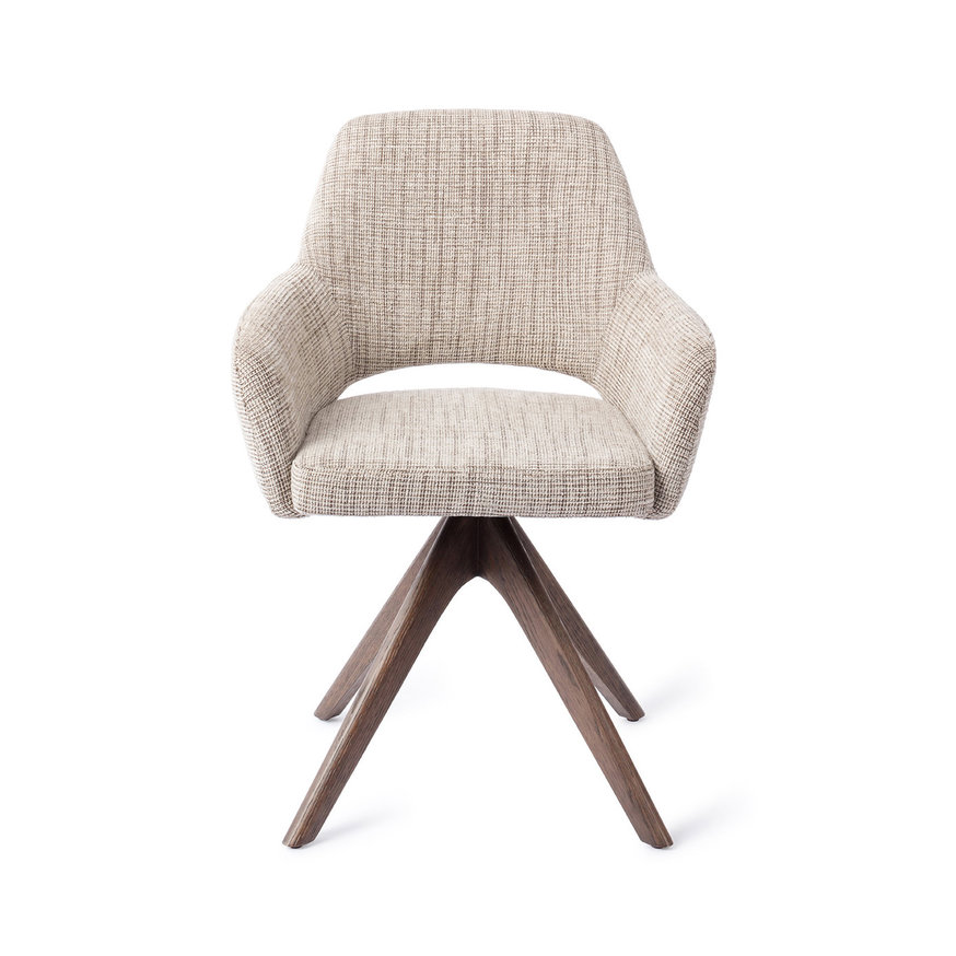 Yanai Caramel Grid Eetkamerstoel Revolve Oak Walnut
