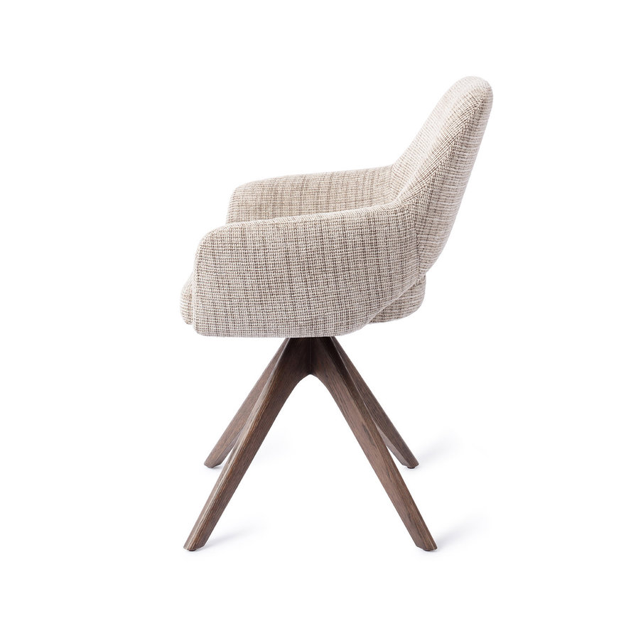 Yanai Caramel Grid Eetkamerstoel Revolve Oak Walnut