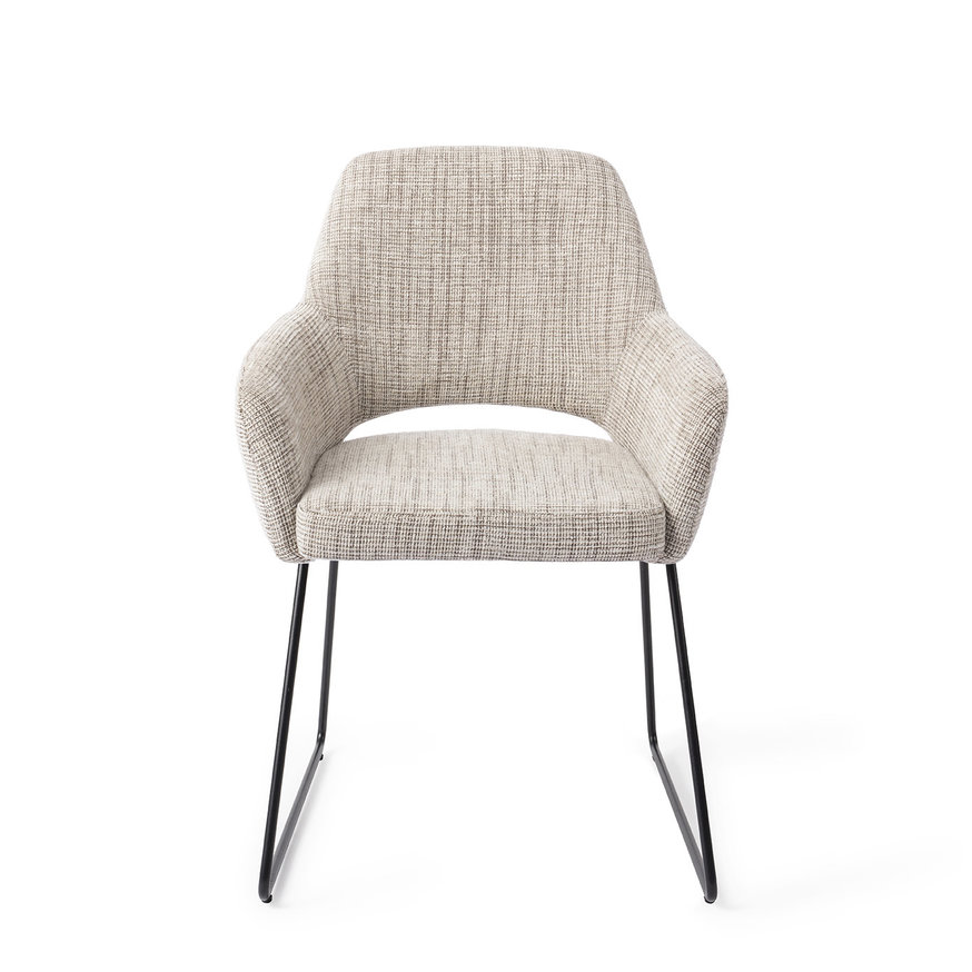 Yanai Caramel Grid Eetkamerstoel Slide Black