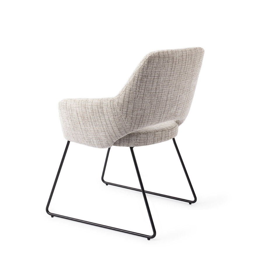 Yanai Caramel Grid Eetkamerstoel Slide Black