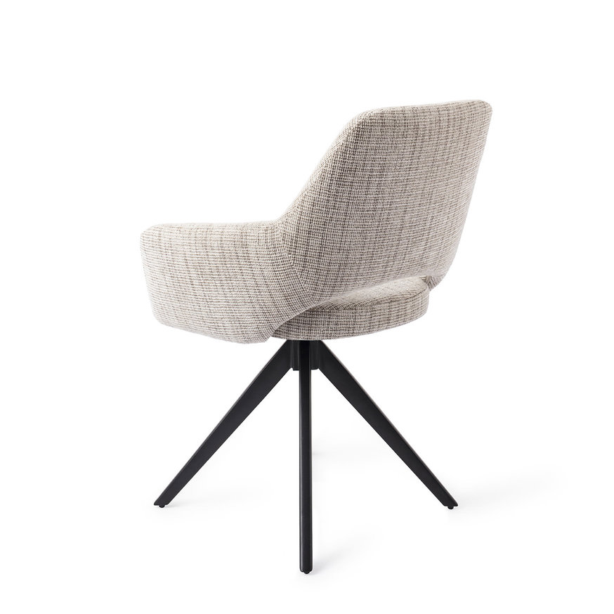 Yanai Caramel Grid Eetkamerstoel Turn Black