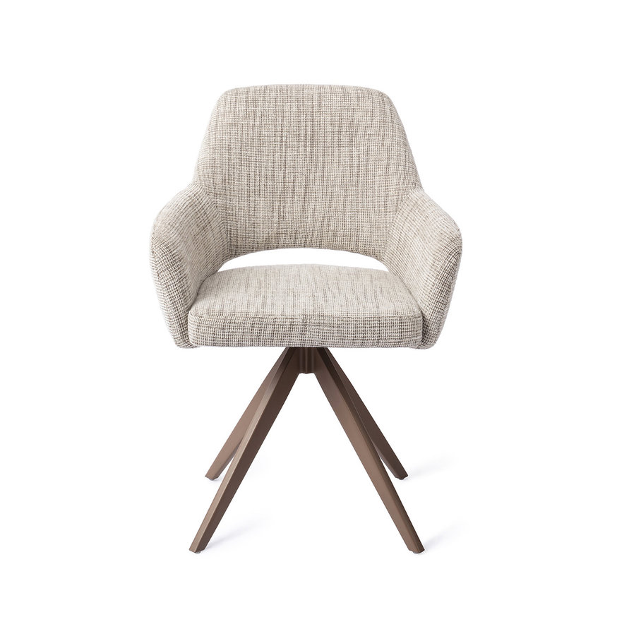 Yanai Caramel Grid Eetkamerstoel Turn Brown