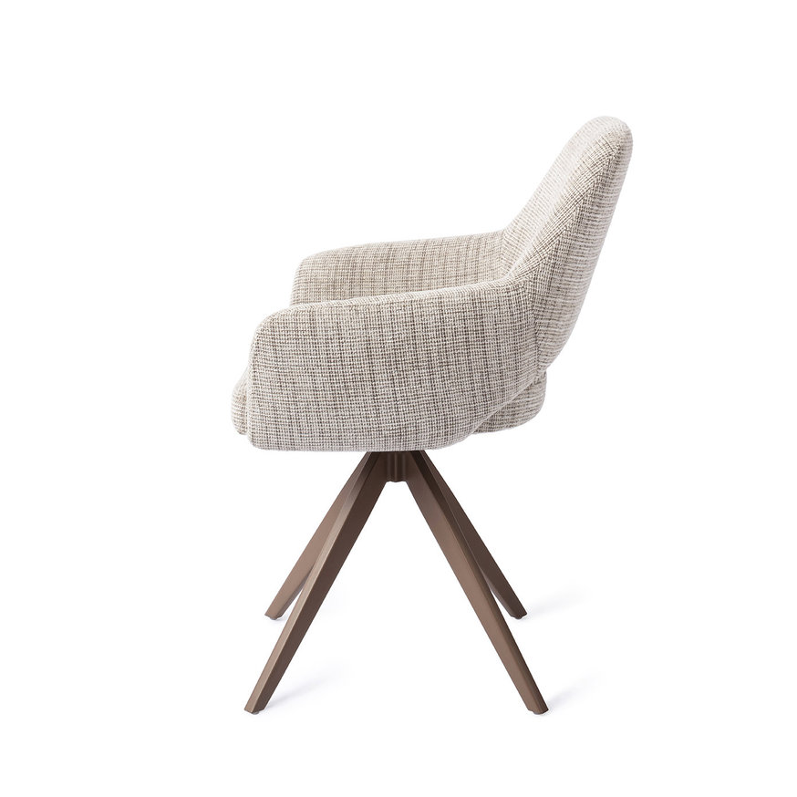 Yanai Caramel Grid Eetkamerstoel Turn Brown