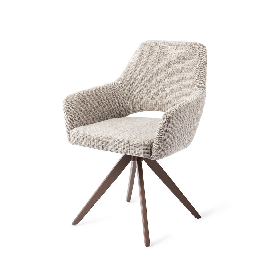 Yanai Caramel Grid Eetkamerstoel Turn Brown