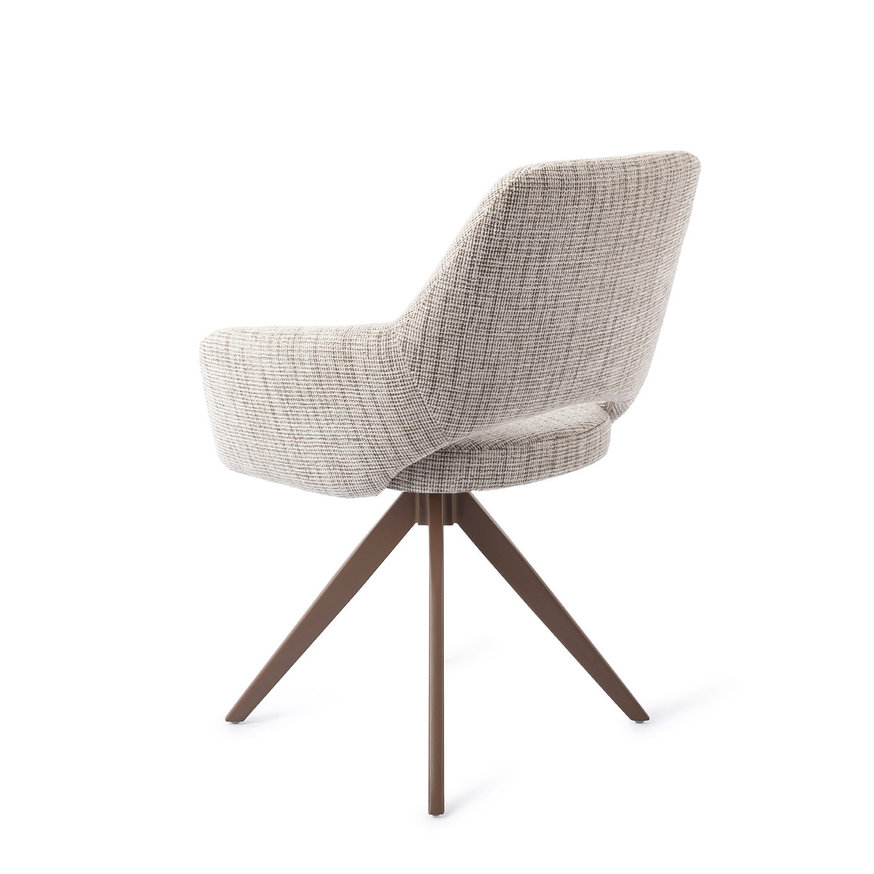 Yanai Caramel Grid Eetkamerstoel Turn Brown