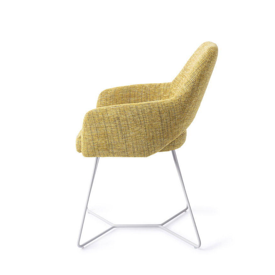 Yanai Lemon Lines Eetkamerstoel Beehive White