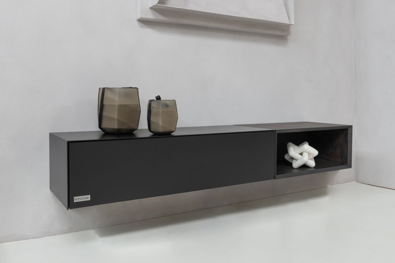 Tv-Meubel	Zyan 1 Klep MDF met Eiken Vak