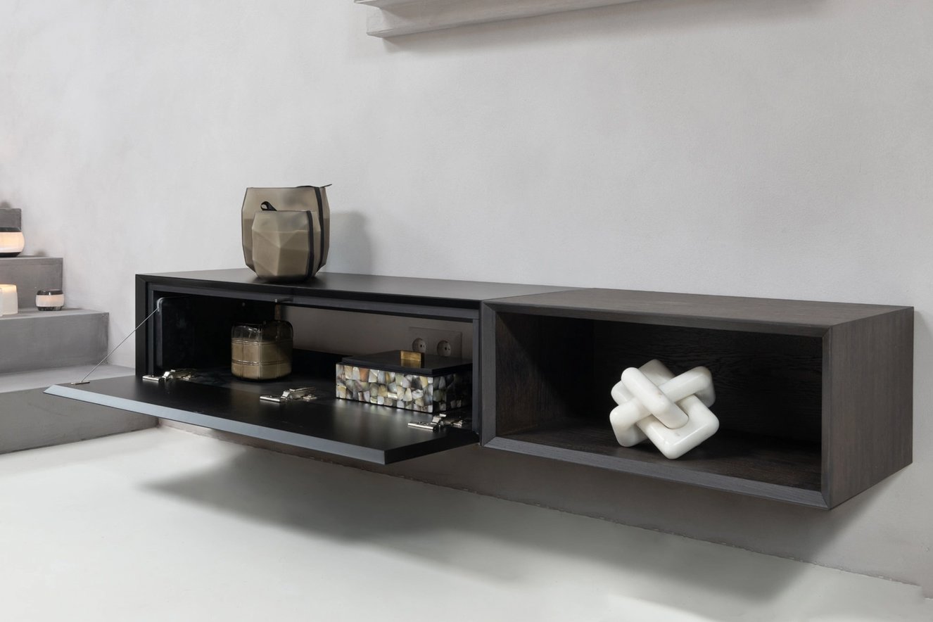 Tv-Meubel	Zyan 1 Klep MDF met Eiken Vak