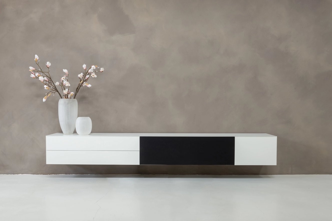 Tv-Meubel	Zyan 2 Kleppen 2 Lades met Speakerdoek