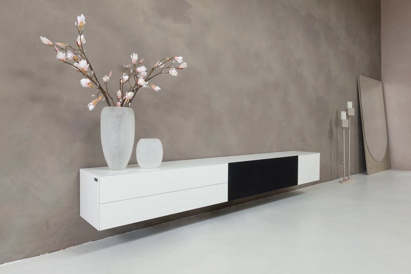 Tv-Meubel	Zyan 2 Kleppen 2 Lades met Speakerdoek