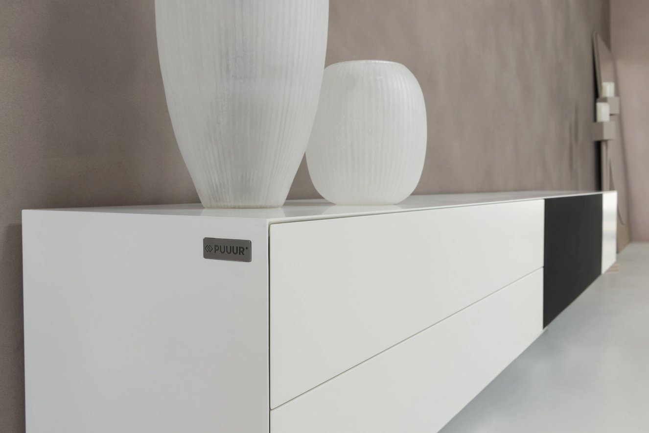 Tv-Meubel	Zyan 2 Kleppen 2 Lades met Speakerdoek