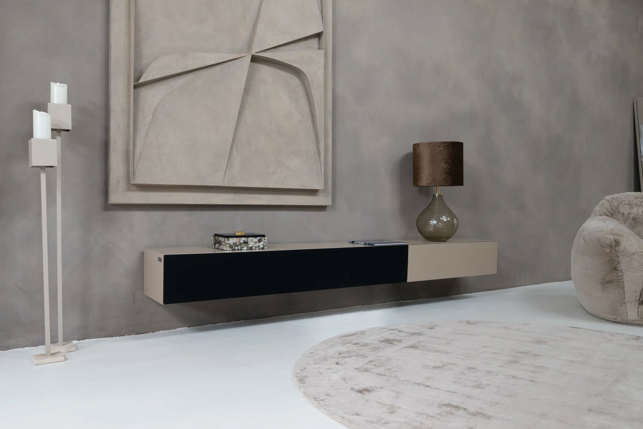 Tv-Meubel	Zyan 2 Kleppen met Speakerdoek Eiken