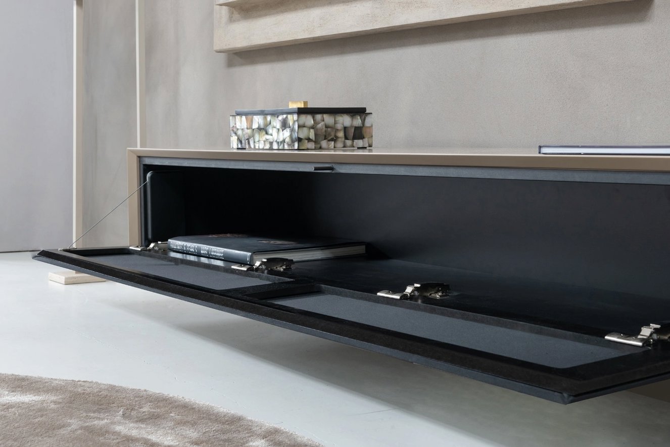 Tv-Meubel	Zyan 2 Kleppen met Speakerdoek Eiken