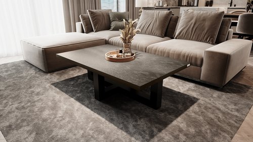 Salontafel met houtnerf - Met één lade zonder greep, één opbergvak en opbergruimte aan Salontafel met houtnerf - Met één lade zonder greep, één opbergvak en opbergruimte aan