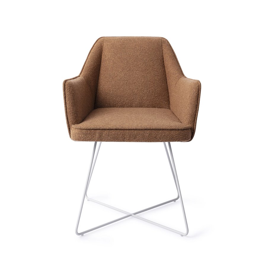 Tome Cinnamon Bun Eetkamerstoel Cross White