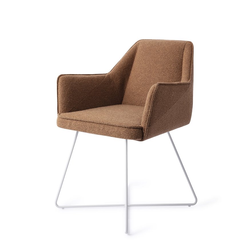 Tome Cinnamon Bun Eetkamerstoel Cross White