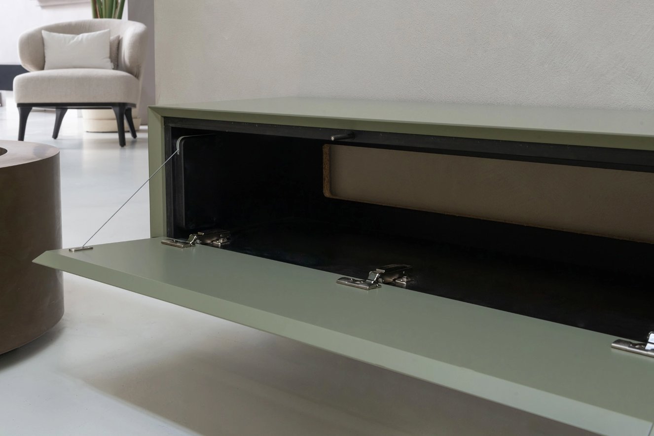Tv-Meubel	Zyan 2 Kleppen MDF met Eiken vak