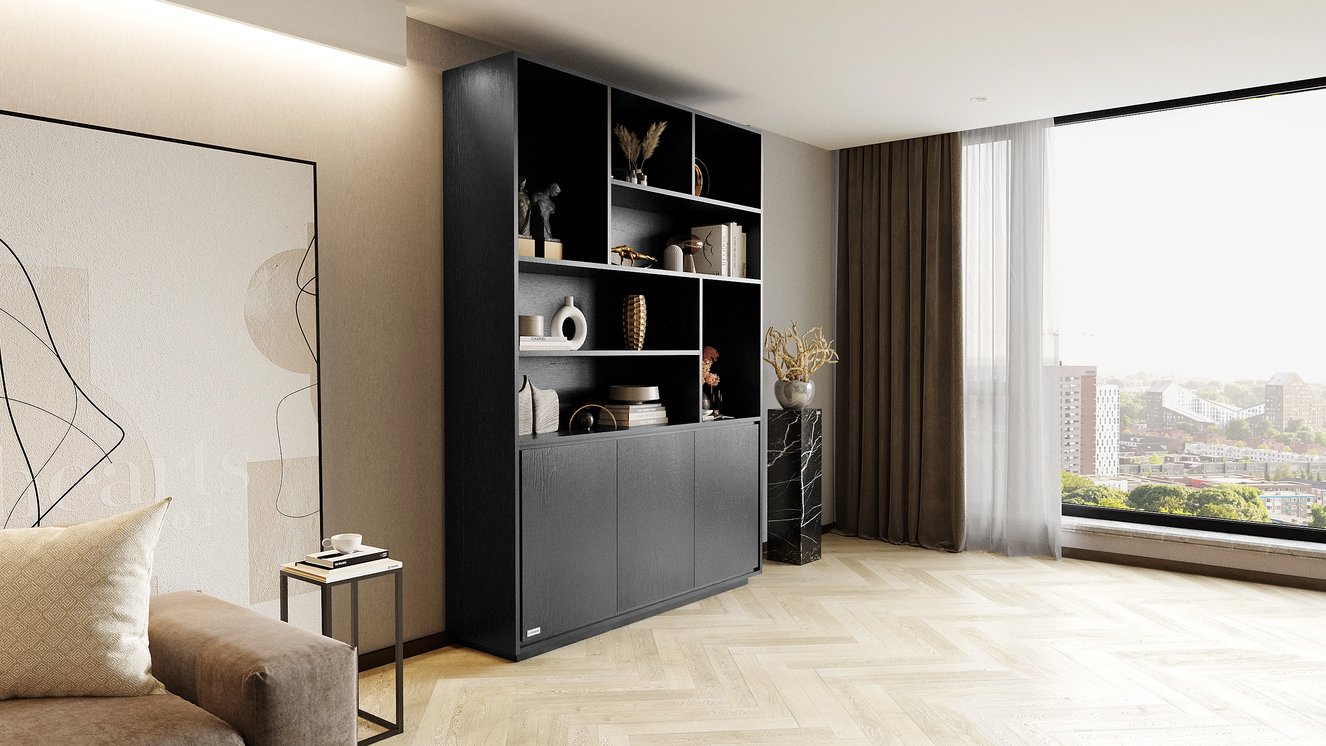 Mink Vakkenkast Queen-size 140-180	cm Eiken
