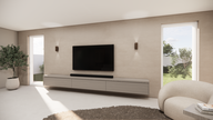 PUUUR Interiors | Rockefeller | Hangend TV meubel | 3 kleppen | Eiken