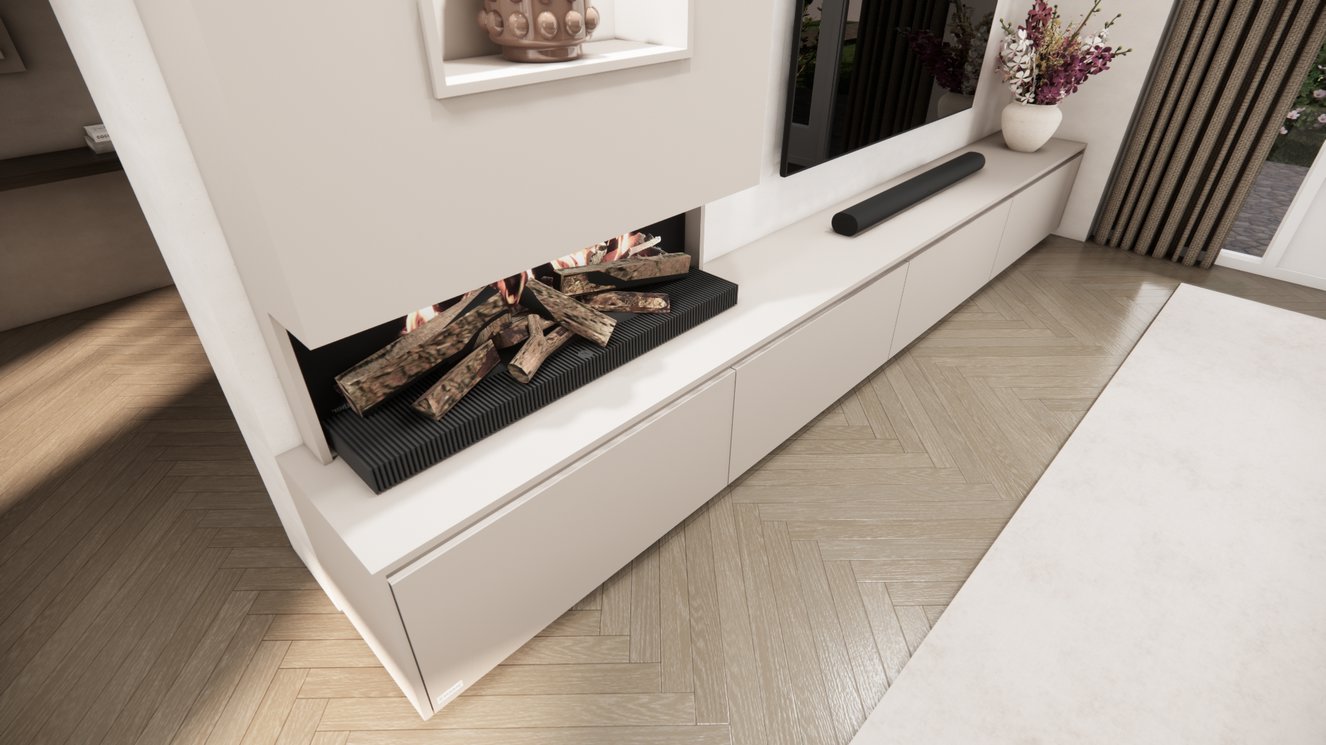 Tv-Meubel	Mason Kalfire	E55 4-kleppen Chimney Grand