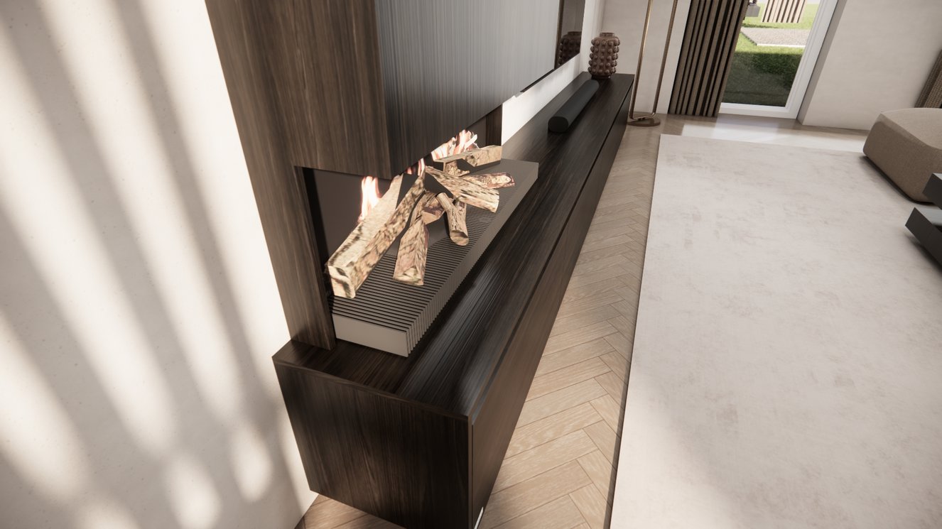 Tv-Meubel	Mason Kalfire	E55 4-kleppen Chimney Grand