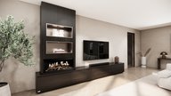 tv meubel met koof en elektrische haard kalfire e-one 