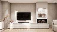 tv meubel met koof en elektrische haard kalfire e-one 