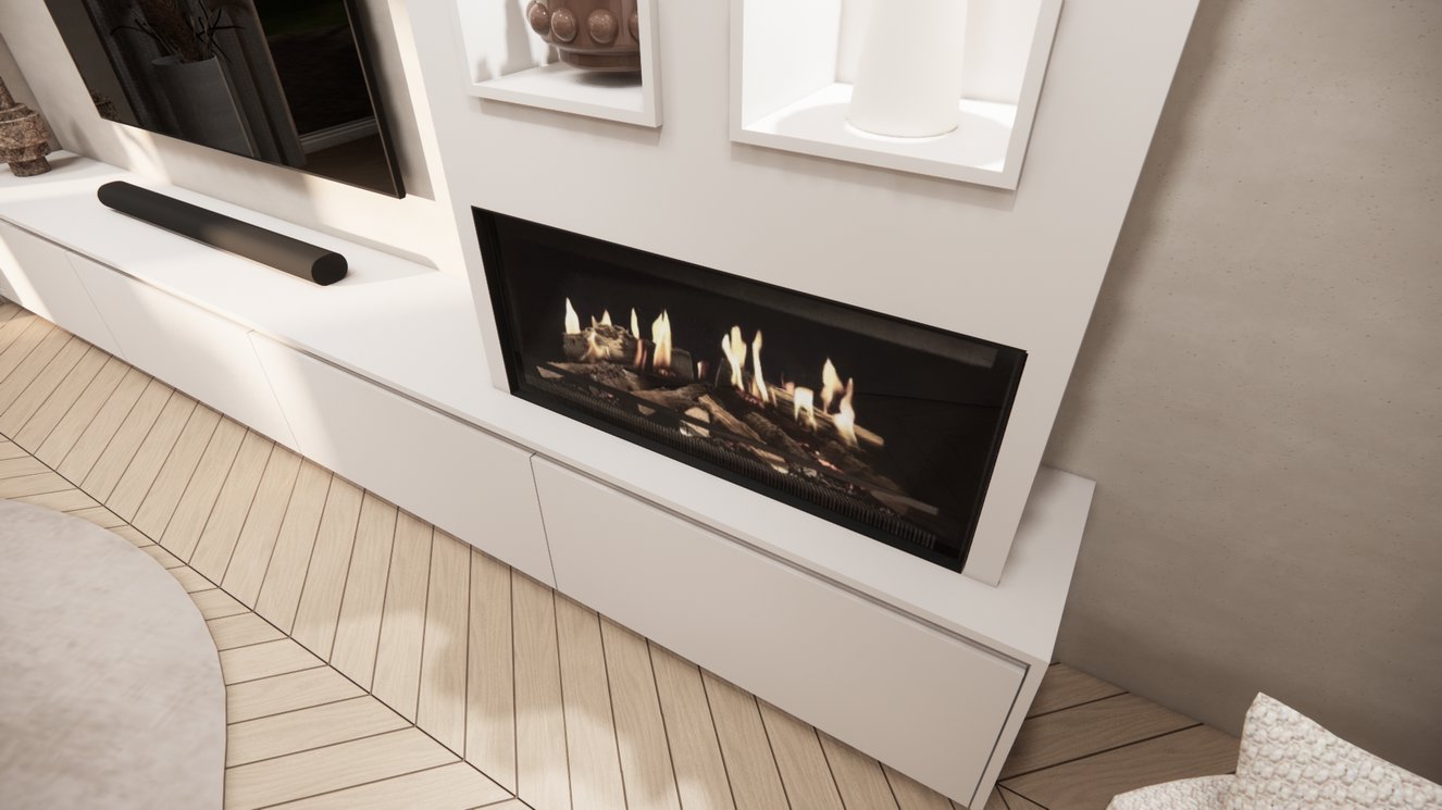 Tv-Meubel	Mason Kalfire	E-ONE	100F 4-kleppen Chimney Majestic