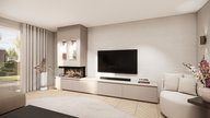 tv meubel met koof en Kalfire elektrische haard e-one 100S