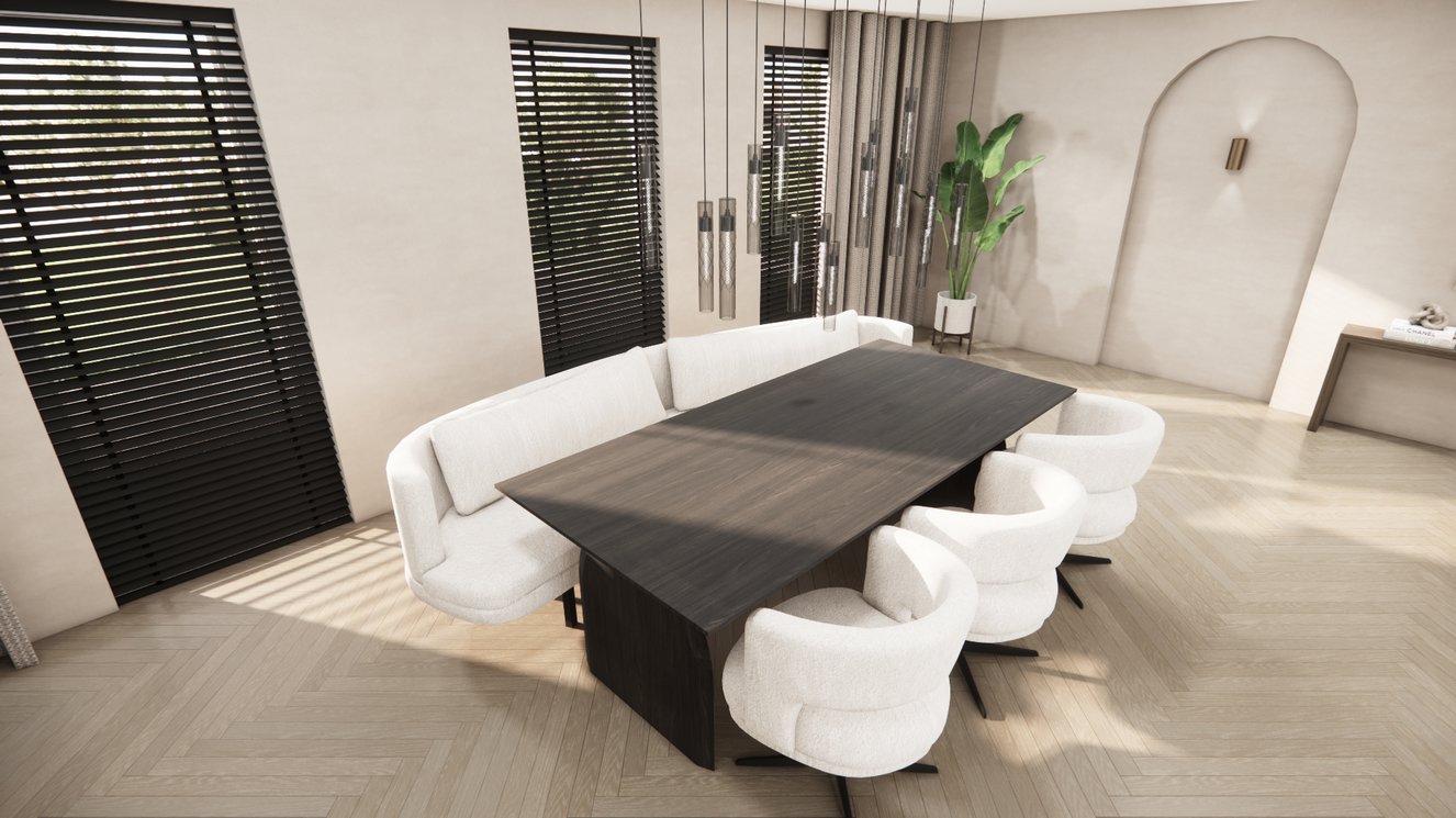 Trento Halve Round Eettafel Rechthoek Eiken