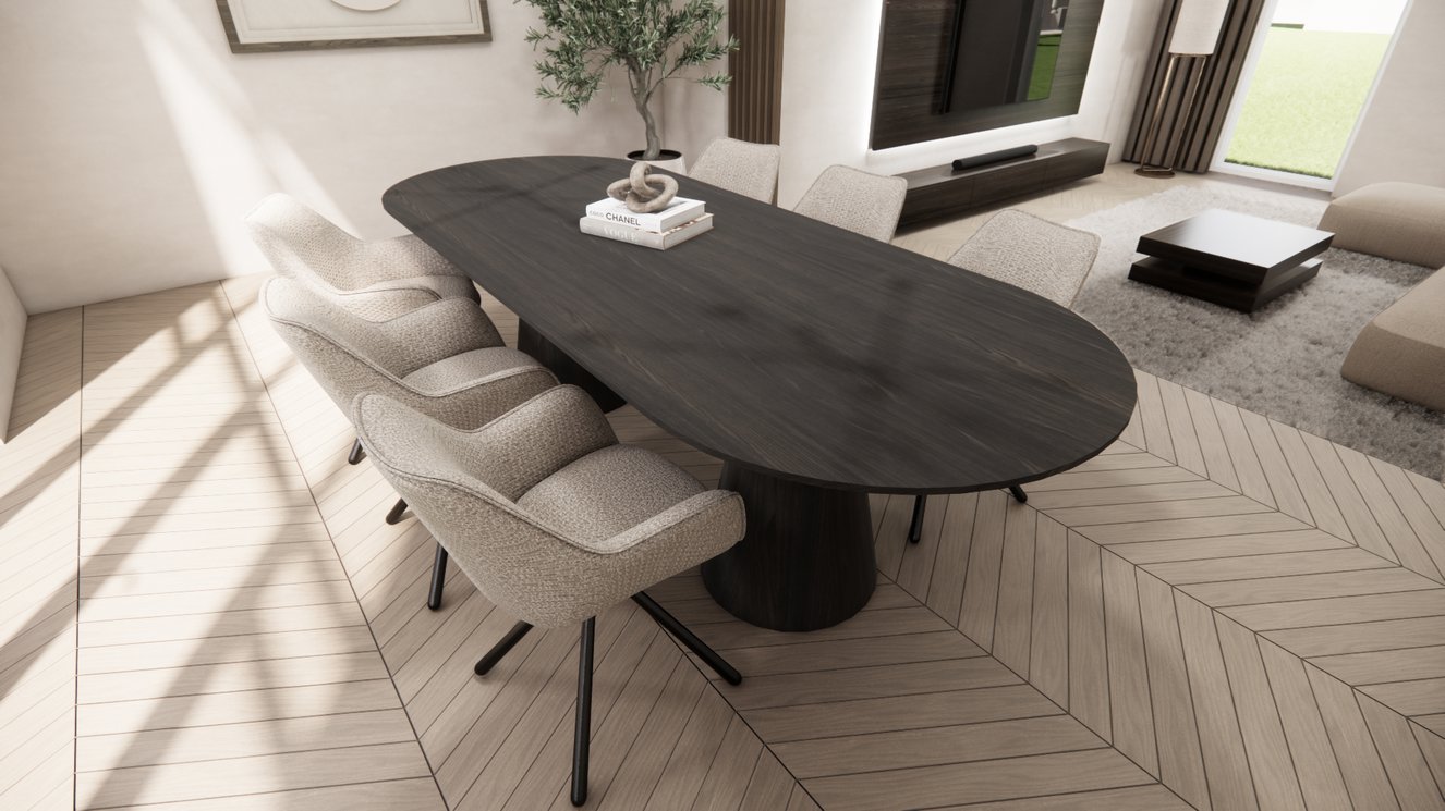 Reggio Double Cylinder Eettafel Pil Eiken