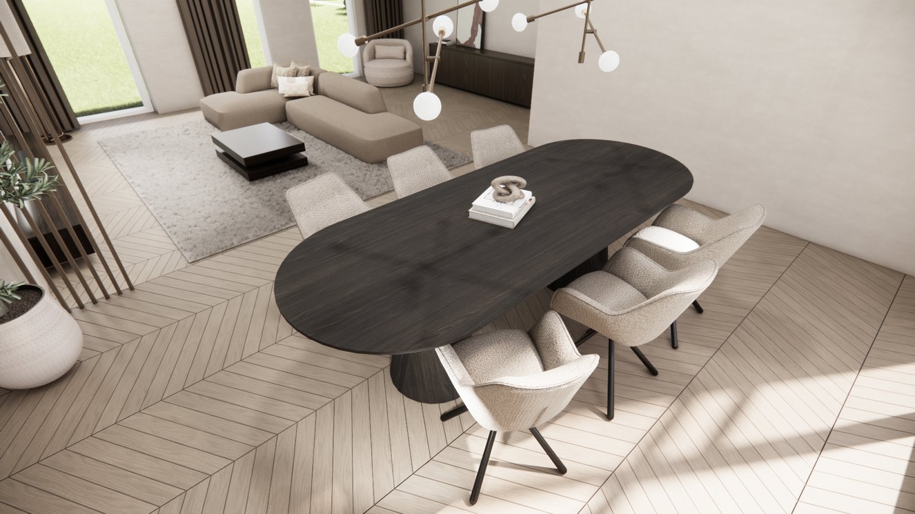 Reggio Double Cylinder Eettafel Pil Eiken