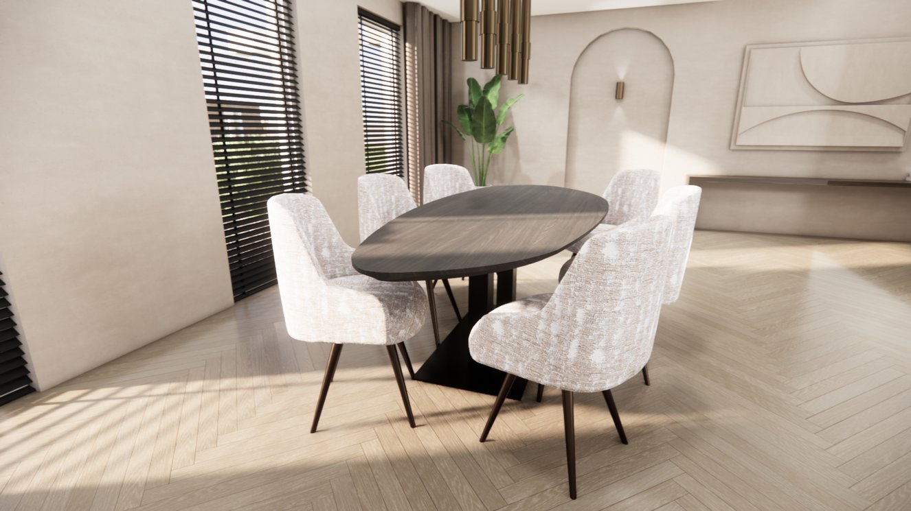Caserta Eettafel Organisch Ei Eiken